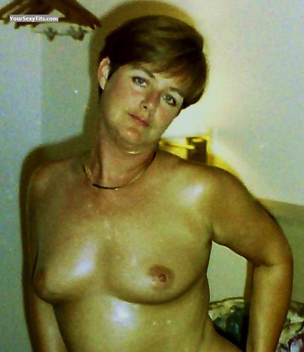 Tit Flash: Medium Tits - Topless Ginger from United States